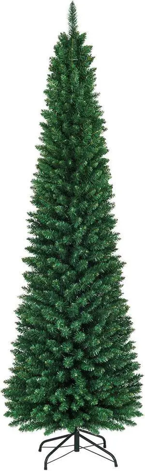 SlickBlue PVC Artificial Slim Pencil Christmas Tree-8 ft