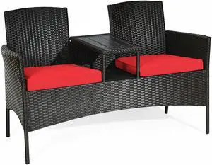 SlickBlue Modern Patio Conversation Set with Built-in Coffee Table and Cushions