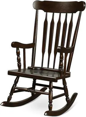 SlickBlue Rocking Chair with Solid Wooden Frame for Garden and Patio