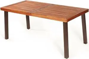 SlickBlue Rectangular Acacia Wood Rustic Dining Furniture Table