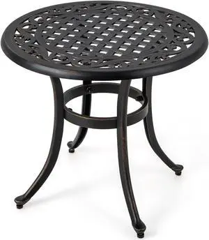 SlickBlue 24 Inch Patio Side Table with Adjustable Footpads for Poolside Backyard Balcony