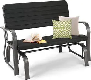 SlickBlue Outdoor Patio Steel Swing Bench Loveseat