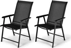 SlickBlue Set of 2 Outdoor Patio Folding Chair with Ergonomic Armrests