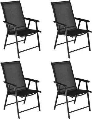 SlickBlue 4-Pack Patio Folding Chairs Portable for Outdoor Camping