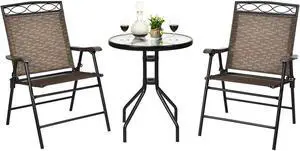 SlickBlue Patio Dining Set with Patio Folding Chairs and Table