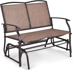 SlickBlue Iron Patio Rocking Chair for Outdoor Backyard and Lawn