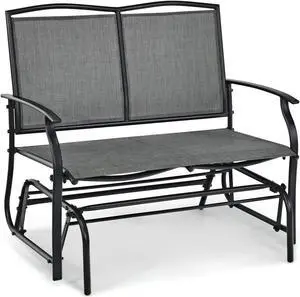SlickBlue Iron Patio Rocking Chair for Outdoor Backyard and Lawn