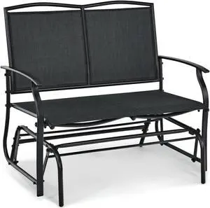 SlickBlue Iron Patio Rocking Chair for Outdoor Backyard and Lawn