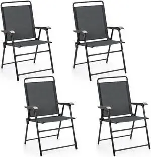 SlickBlue 4 Pieces Portable Outdoor Folding Chair with Armrest