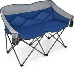 SlickBlue Folding Camping Chair with Bags and Padded Backrest