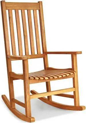 SlickBlue Indoor Outdoor Wooden High Back Rocking Chair
