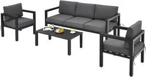 SlickBlue 4 Pieces Outdoor Furniture Set for Backyard and Poolside