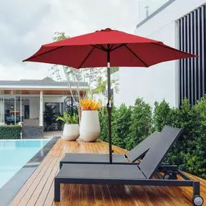 SlickBlue 10 ft Outdoor Market Patio Table Umbrella Push Button Tilt Crank Lift