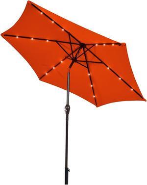 SlickBlue 9 Feet Solar LED Lighted Patio Market Umbrella Tilt Adjustment Crank Lift