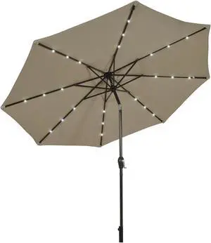 SlickBlue 10 Feet Outdoor Patio umbrella with Bright Solar LED Lights