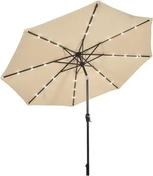 SlickBlue 10 Feet Outdoor Patio umbrella with Bright Solar LED Lights
