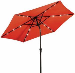SlickBlue 9FT Patio Solar Umbrella LED Patio Market Steel Tilt with Crank Outdoor New