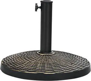 SlickBlue 22Lbs Patio Resin Umbrella Base with Wicker Style for Outdoor Use