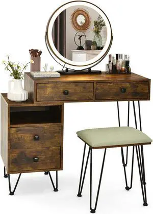 SlickBlue Modern Dressing Table with Storage Cabinet