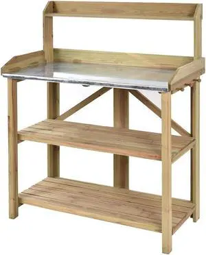 SlickBlue Garden Wooden Plant Bench Work Station
