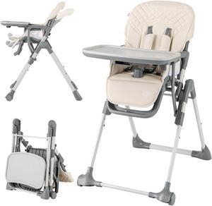 SlickBlue Foldable High Chair with Footrest and Detachable Tray