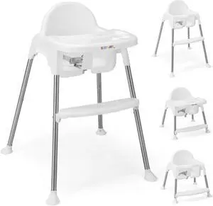 SlickBlue 4-in-1 Convertible Baby High Chair with Removable Double Tray