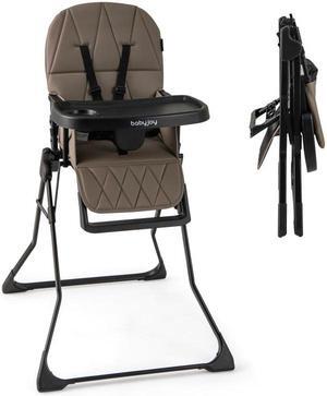 SlickBlue Easy Clean Compact Highchair with Removable Adjustable Tray and PU Seat Cushion