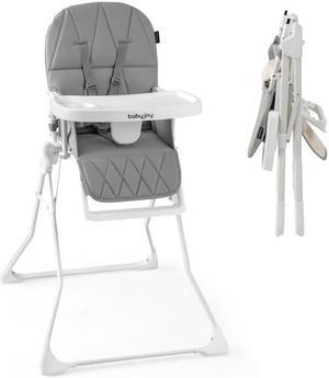 SlickBlue Easy Clean Compact Highchair with Removable Adjustable Tray and PU Seat Cushion
