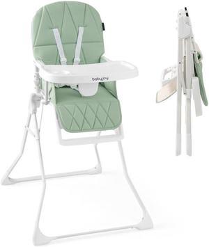 SlickBlue Easy Clean Compact Highchair with Removable Adjustable Tray and PU Seat Cushion