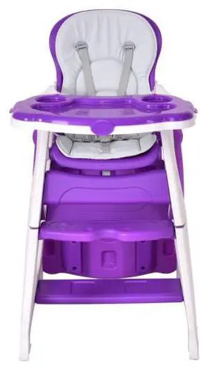 SlickBlue 3 in 1 Infant Table and Chair Set Baby High Chair-Purple