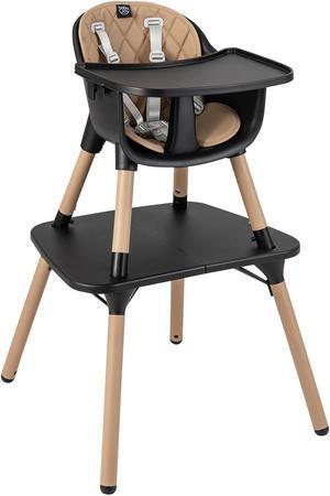SlickBlue 4-in-1 Baby Convertible Toddler Table Chair Set with PU Cushion
