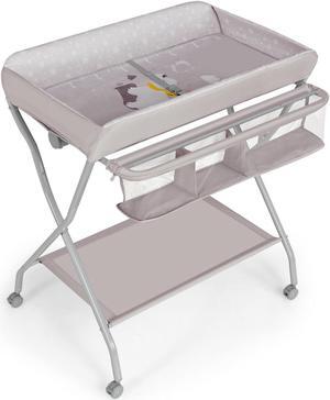 SlickBlue Baby Changing Table with Safety Belt and 4-side Defence