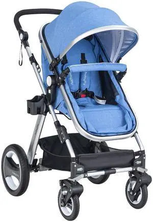 SlickBlue Folding Aluminum Baby Stroller Baby Jogger with Diaper Bag