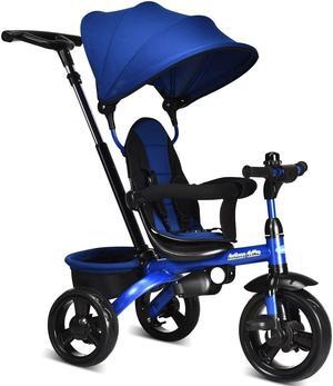 SlickBlue 4-in-1 Kids Tricycle with Adjustable Push Handle