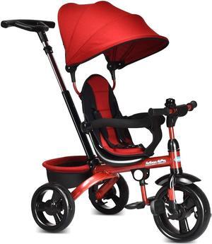 SlickBlue 4-in-1 Kids Tricycle with Adjustable Push Handle