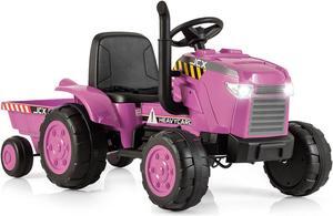 SlickBlue 12V Kids Ride On Tractor with Trailer and Remote Control