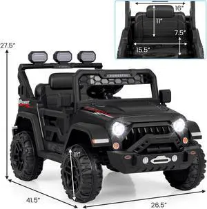 SlickBlue 12V Electric Kids Ride on Truck with Remote Control and Music
