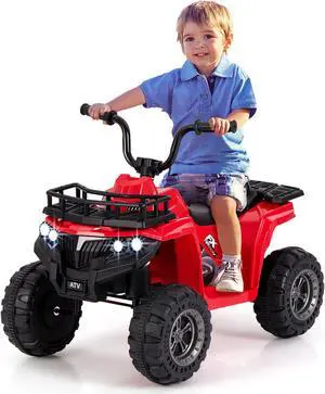SlickBlue 6V Kids Ride On Electric ATV with LED Headlights and MP3 Player