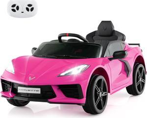 SlickBlue 12V Electric Kids Ride On Car Licensed Chevrolet Corvette C8 with Remote Control Ages 3+ Years Old