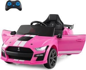 SlickBlue 12V Licensed Ford Mustang Shelby GT500 Kids Ride on Car with Remote Control for Kids Aged 3-8