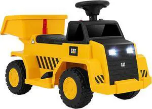 SlickBlue 6V Electric Licensed Caterpillar Construction Vehicle with One-Button Start-Yellow