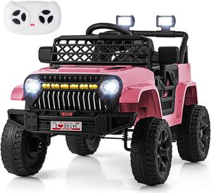SlickBlue 12V Kids Ride on Truck Car with Parental Remote and Music Player