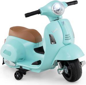 SlickBlue Kids Ride on Motorcycle Licensed Vespa with LED Headlight and Horn Sound