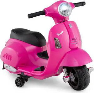 SlickBlue Kids Ride on Motorcycle Licensed Vespa with LED Headlight and Horn Sound