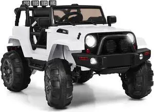 SlickBlue 12V Kids Remote Control Riding Truck Car with LED Lights