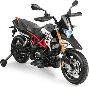 SlickBlue 12V Kids Ride-On Motorcycle Aprilia Licensed with Sounds and Music