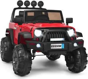 SlickBlue 12V Kids Ride On Truck with Remote Control and Double Magnetic Door