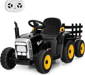 SlickBlue 12V Ride on Tractor with 3-Gear-Shift Ground Loader for Kids 3+ Years Old