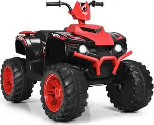 SlickBlue 12V Kids Ride on ATV with LED Lights and Treaded Tires and LED lights