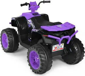 SlickBlue 12V Kids Ride on ATV with LED Lights and Treaded Tires and LED lights